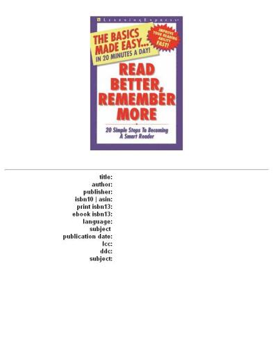 Read better, remember more