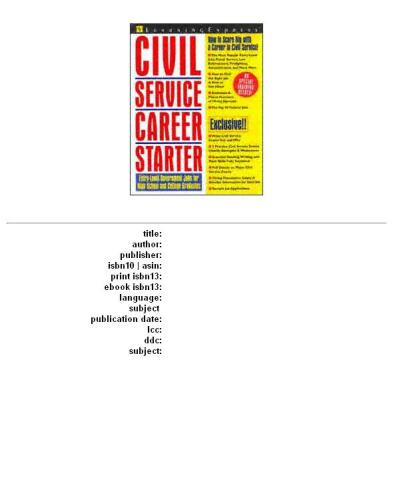 Civil service career starter