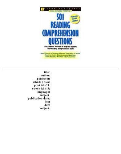 Five hundred one reading comprehension questions