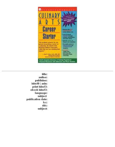 Culinary Arts Career Starter