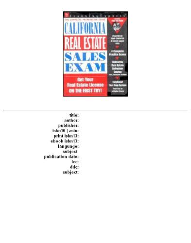 California Real Estate Sales Exam