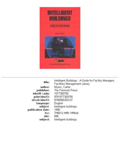 Intelligent buildings: a guide for facility managers