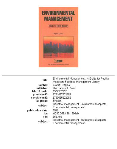 Environmental management: a guide for facility managers
