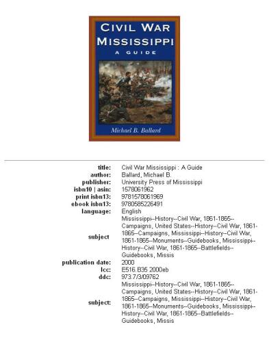 Civil War Mississippi: a guide