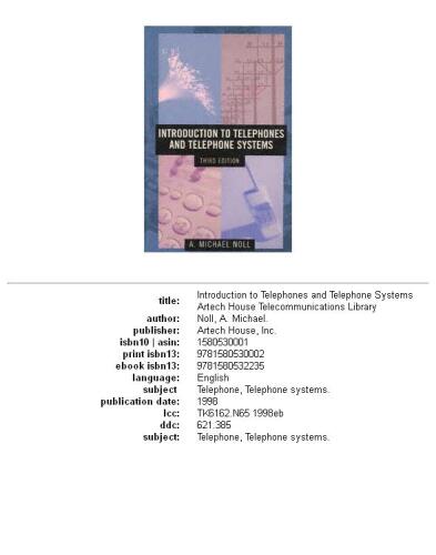 Introduction to telephones and telephone systems