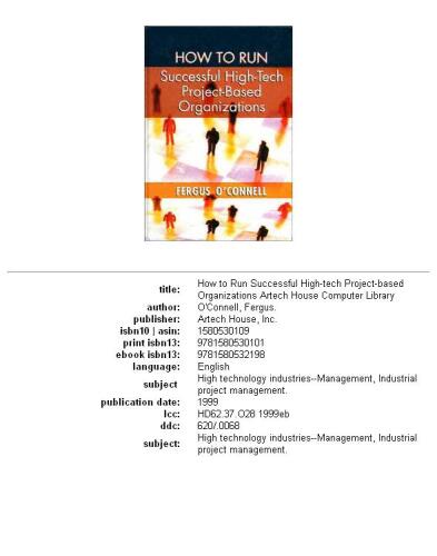 How to run successful high-tech project-based organizations