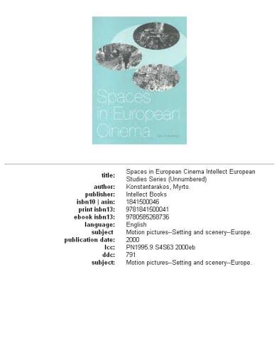 Spaces in European cinema