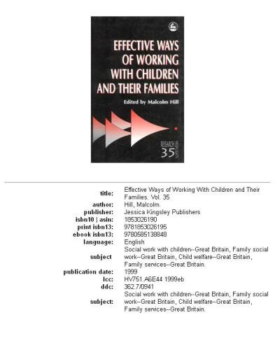 Effective ways of working with children and their families