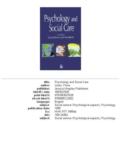 Psychology and social care