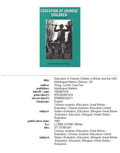 Education of Chinese children in Britain and the USA