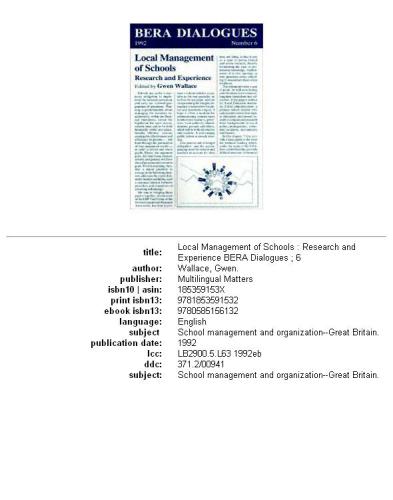 Local management of schools: research and experience