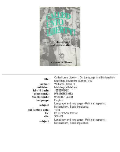 Called unto liberty!: on language and nationalism