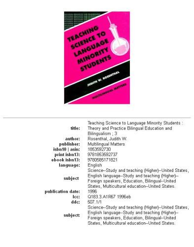 Teaching science to language minority students: theory and practice