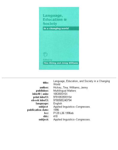 Language, education, and society in a changing world