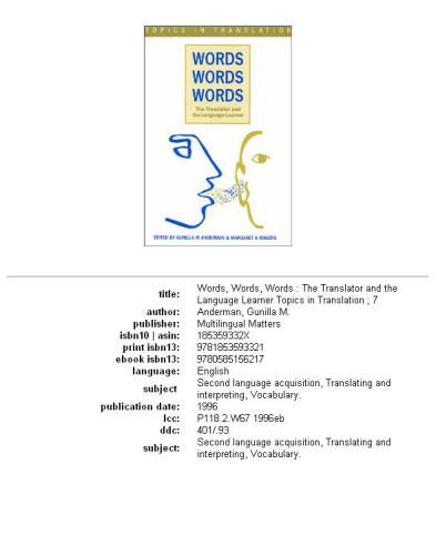 Words, words, words: the translator and the language learner