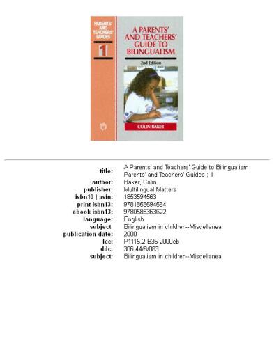 A parents' and teachers' guide to bilingualism