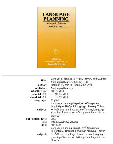 Language planning in Nepal, Taiwan, and Sweden