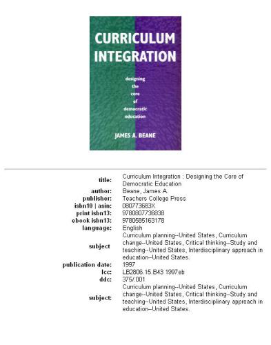 Curriculum Integration: Designing the Core of Democratic Education