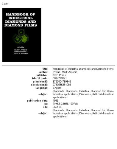 Handbook of Industrial Diamonds and Diamond Films