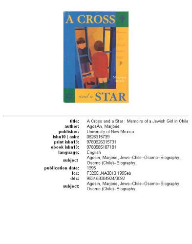 A Cross and a Star: Memoirs of a Jewish Girl in Chile