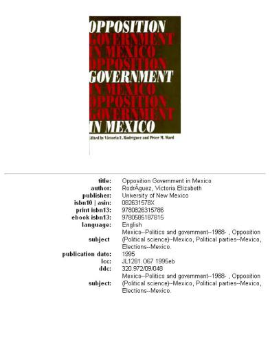 Opposition Government in Mexico