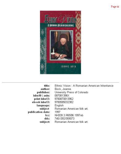 Ethnic Vision: A Romanian American Inheritance