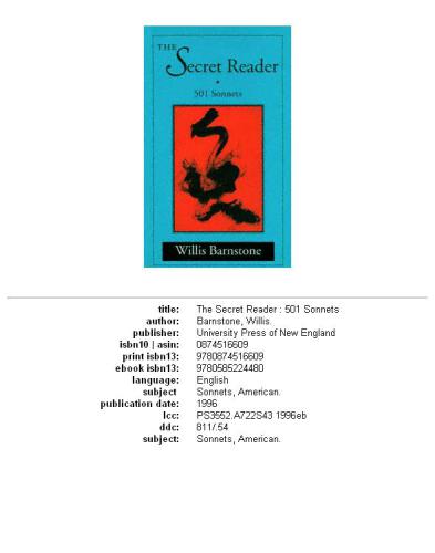 The Secret Reader: 501 Sonnets