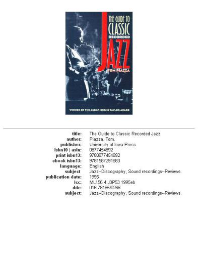 The Guide to Classic Recorded Jazz