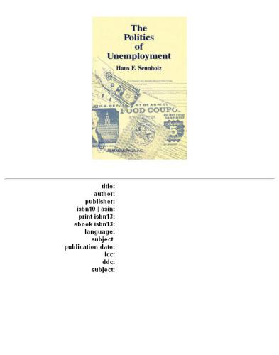 The Politics of Unemployment