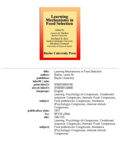 Learning Mechanisms in Food Selection