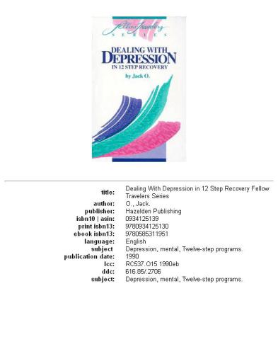 Dealing With Depression: In 12 Step Recovery (Fellow travelers series)