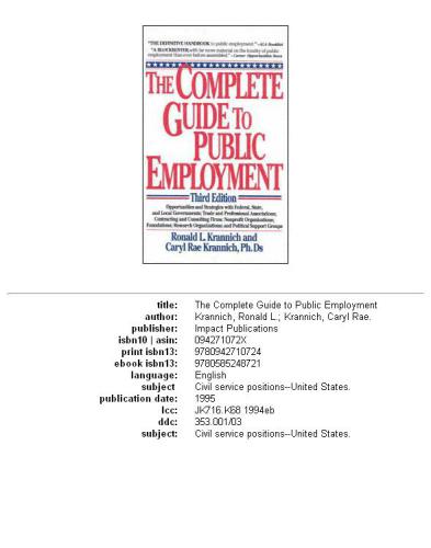 The Complete Guide to Public Employment