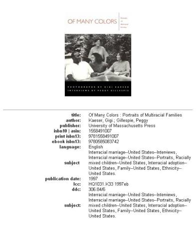 Of Many Colors: Portraits of Multiracial Families