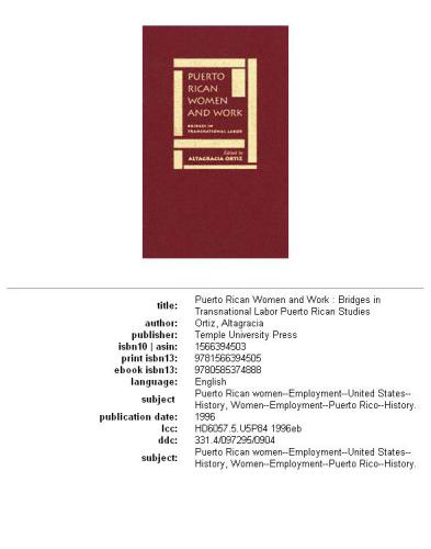 Puerto Rican Women and Work: Bridges in Transnational Labor (Puerto Rican Studies)