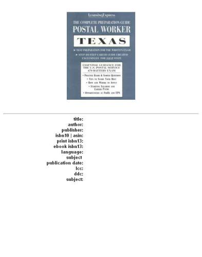 Postal Worker: Texas: The Complete Preparation Guide (Learning Express Civil Service Library Texas)