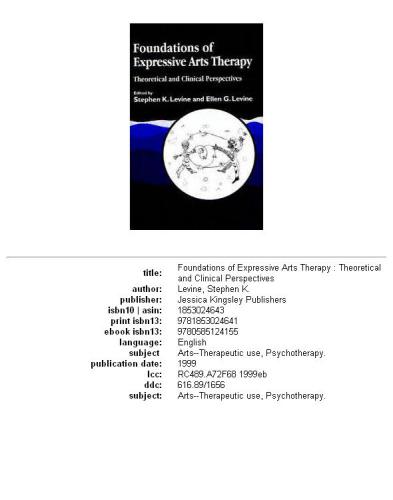 Foundations of Expressive Arts Therapy: Theoretical and Clinical Perspectives