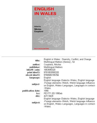 English in Wales: Diversity, Conflict and Change (Multilingual Matters Series, Vol 52)