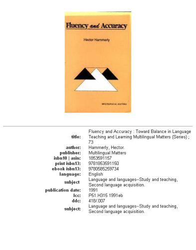 Fluency and Accuracy: Toward Balance in Language Teaching and Learning (Multilingual Matters)