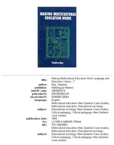 Making Multicultural Education Work (The Language and Education Library, Vol 7)