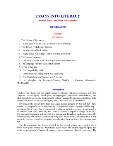 Essays into Literacy