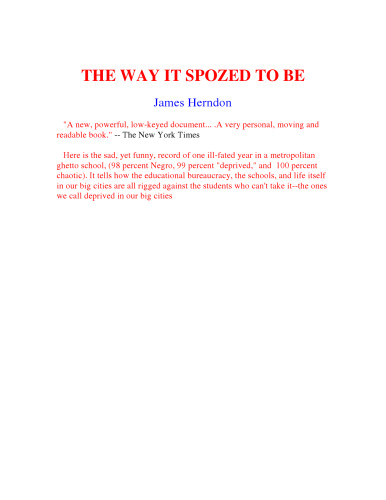 The Way It Spozed to Be (Innovators in Education)