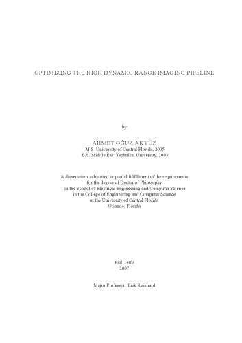 Optimizing the high dynamic range imaging pipeline