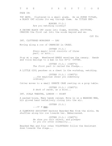 The Prestige Screenplay