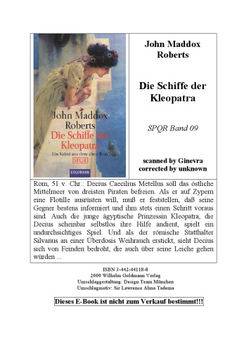 Die Schiffe der Kleopatra. Ein Krimi aus dem alten Rom (SPQR - Band 9)