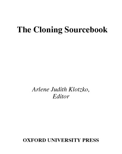The Cloning Sourcebook