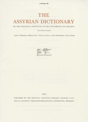 The Assyrian dictionary of the Oriental Institute of the University of Chicago: Vol. 11 2 - N 2