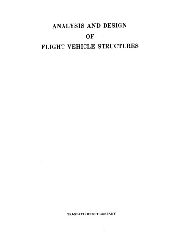 Analysis and design of flight vehicle structures