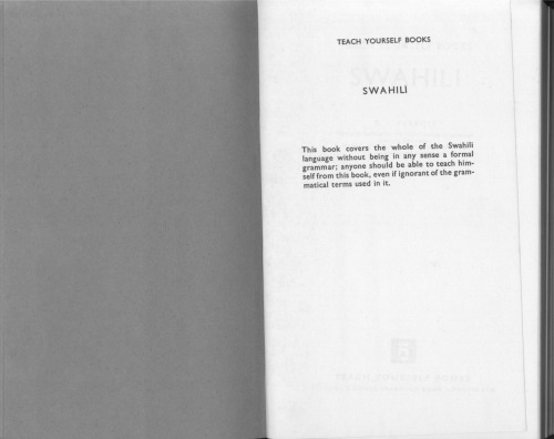 Teach yourself books: Swahili (old edition)