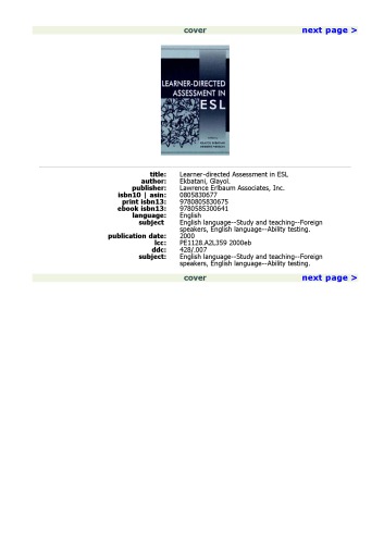 Learner-directed Assessment in Esl