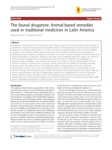 The faunal drugstore: Animal-based remedies used in traditional medicines in Latin America